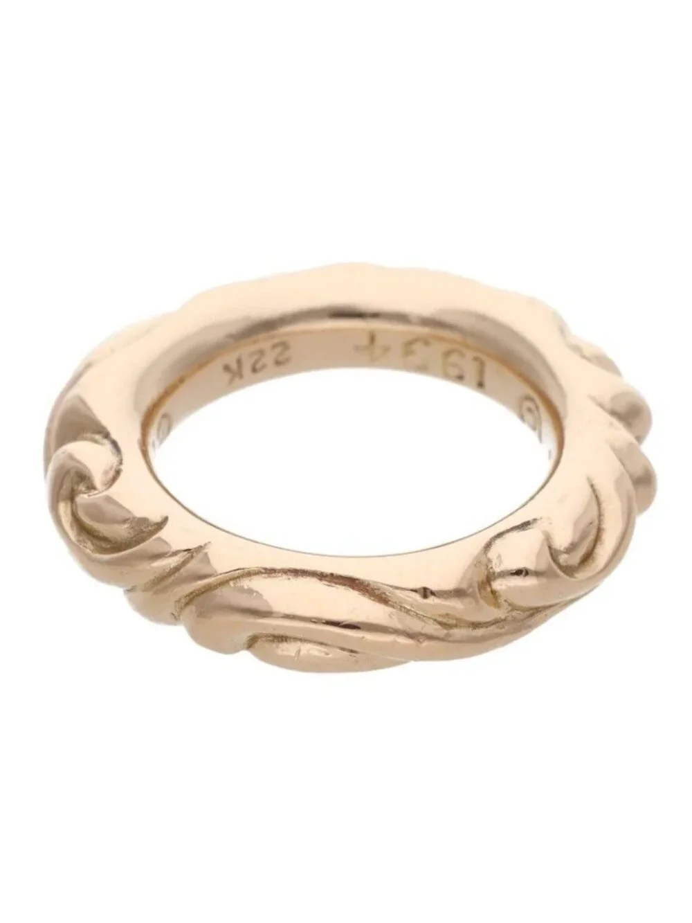 Chrome Hearts 22k Scrl Band 22k Scroll Gold Ring